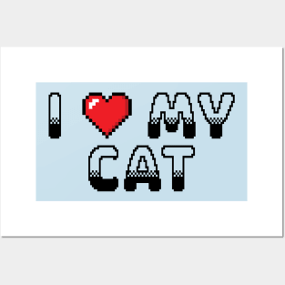 I Heart My Cat Classic Video Game Graphic Black Posters and Art